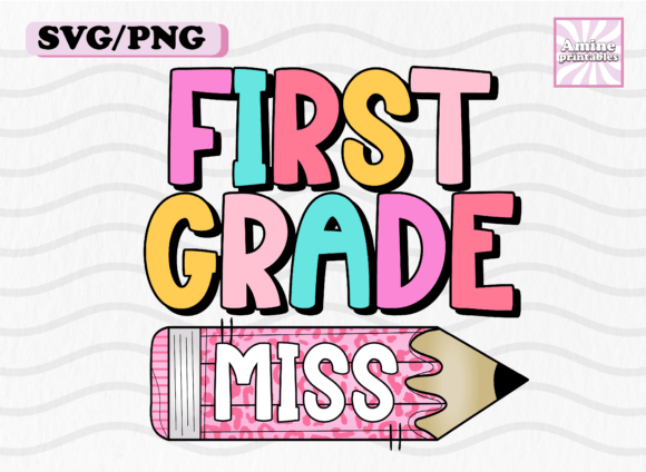 First Grade School Girl Pencil Teacher Design Review