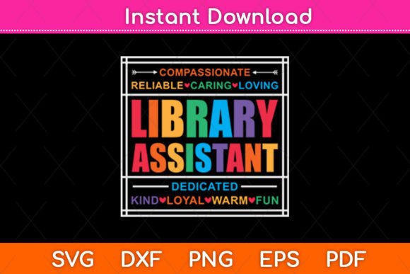 Library Assistant Librarian Svg Design Review