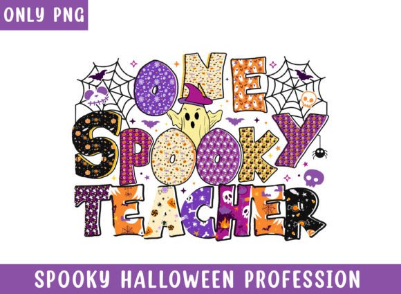 One Spooky Teacher Halloween Pattern PNG Review