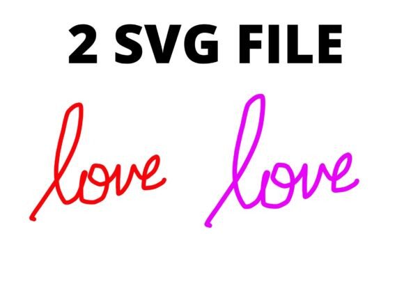 Purple Red Heart Love Typography SVG Review