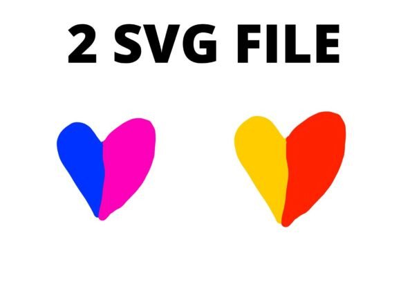 Yellow Blue Red Heart SVG Craft File Review